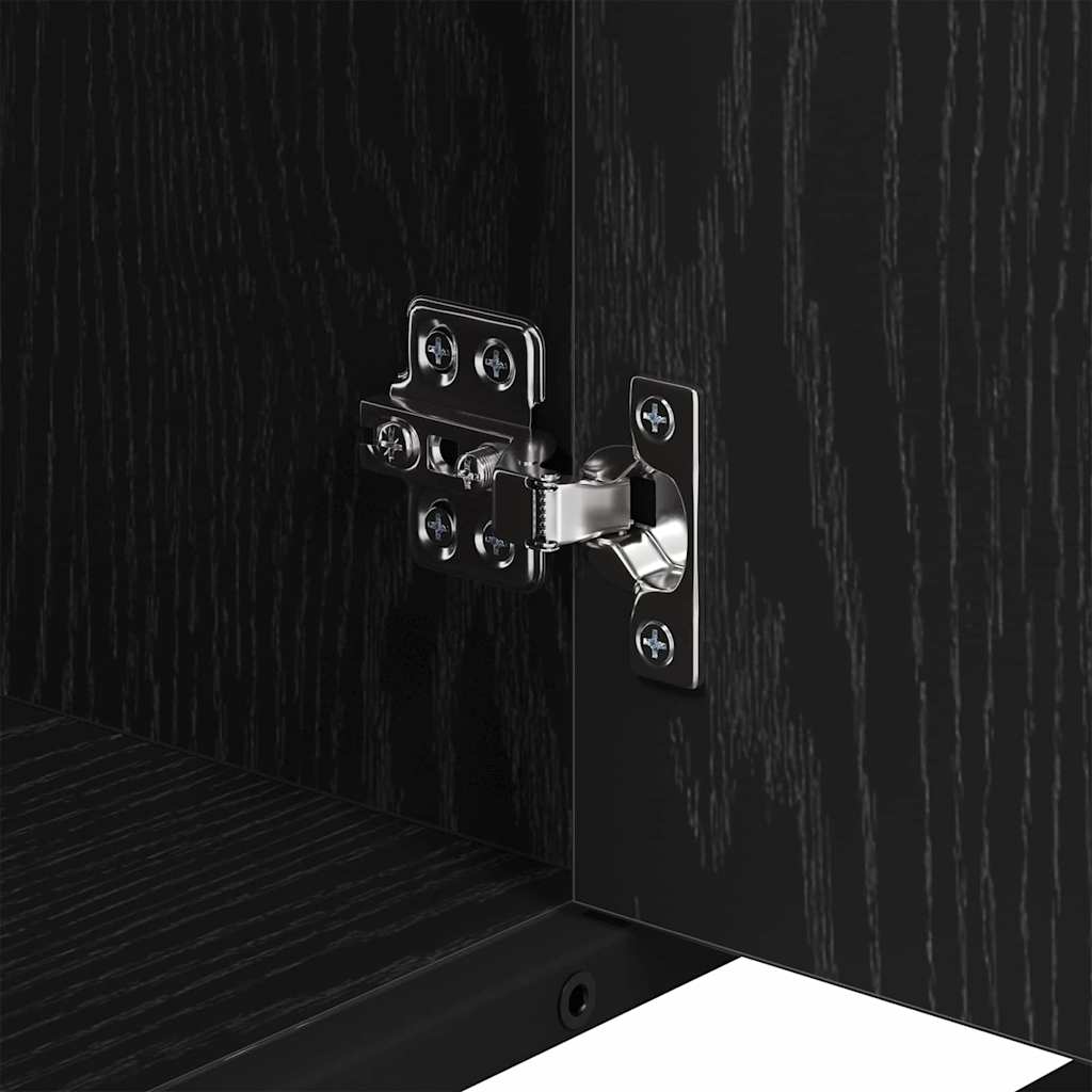 vidaXL Ensemble de meubles de salle de bain 2 pcs Noir aspect chêne Aggloméré
