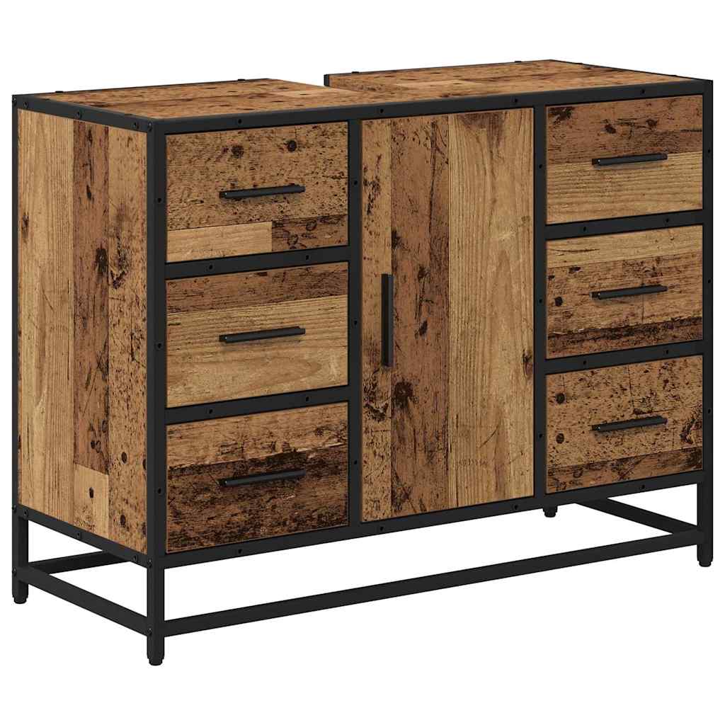 vidaXL Badezimmermöbel Set 2 pcs Altholz 80 x 33 x 60 cm Holzwerkstoff