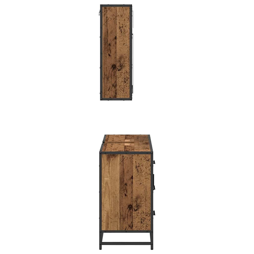vidaXL Badezimmermöbel Set 2 pcs Altholz 80 x 33 x 60 cm Holzwerkstoff