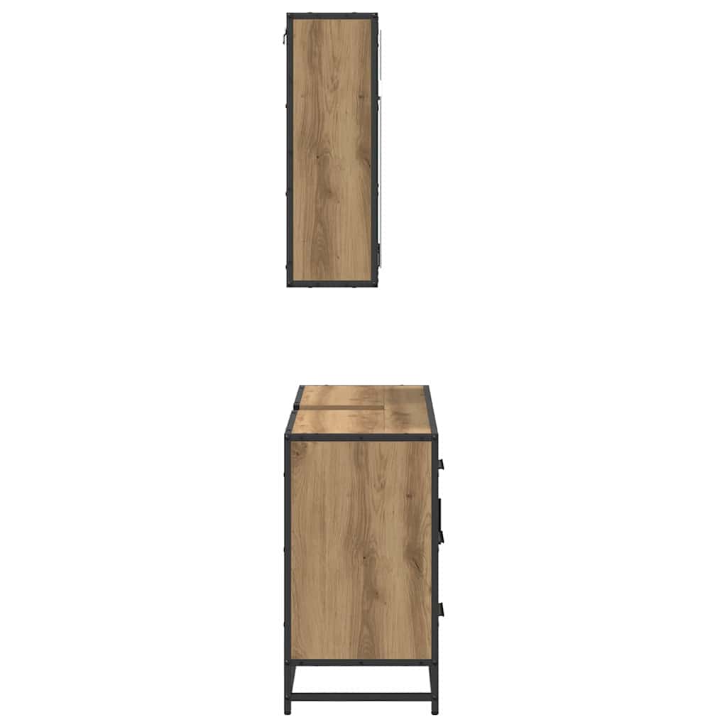 vidaXL Badezimmermöbel Set mit Tür 2 pcs Artisan-Eiche 80 x 33 x 60 cm