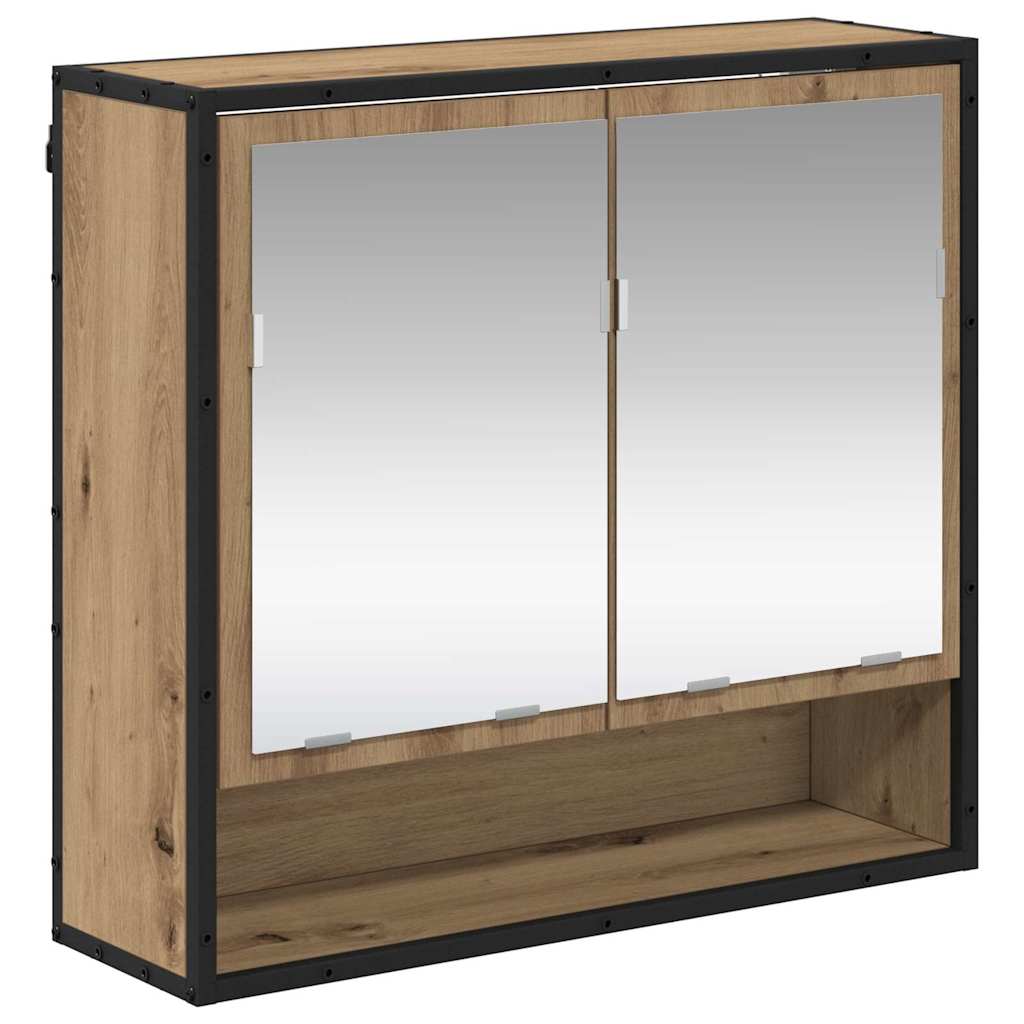 vidaXL Badezimmermöbel-Set mit Regal 4 pcs Artisan-Eiche Holzwerkstoff