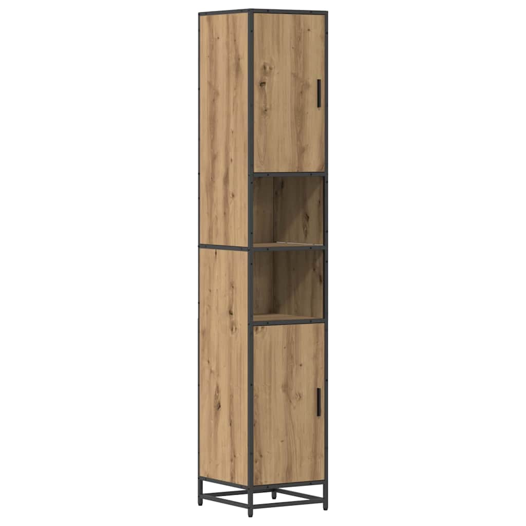vidaXL Badezimmermöbel-Set mit Regal 4 pcs Artisan-Eiche Holzwerkstoff
