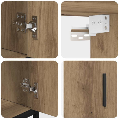 vidaXL Badezimmermöbel-Set mit Regal 3 pcs Artisan-Eiche Holzwerkstoff