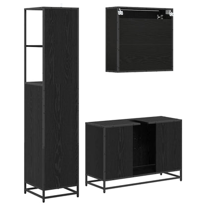 vidaXL Badezimmermöbel-Set mit Schubladen 3 pcs Altholz Holzwerkstoff