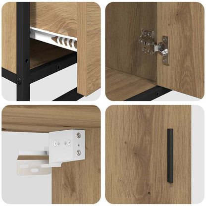 vidaXL Badezimmermöbel-Set mit Regal 3 pcs Artisan-Eiche Holzwerkstoff