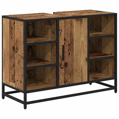 vidaXL Badezimmermöbel-Set mit Regal 2 pcs Altholz Holzwerkstoff