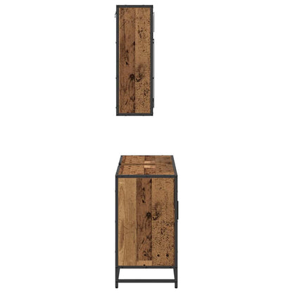 vidaXL Badezimmermöbel-Set mit Regal 2 pcs Altholz Holzwerkstoff