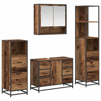 vidaXL Badezimmermöbel Set 4 pcs Altholz 80 x 33 x 60 cm Holzwerkstoff