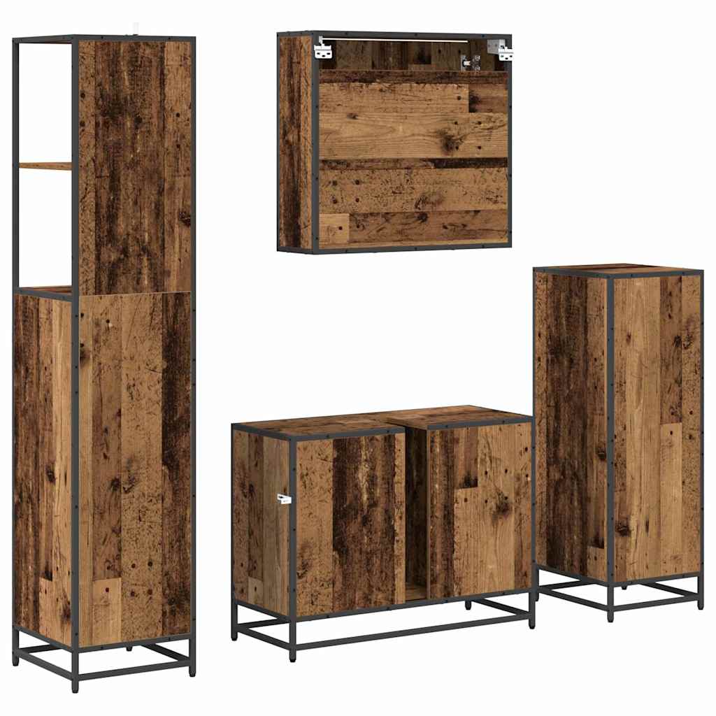 vidaXL Badezimmermöbel Set 4 pcs Altholz 80 x 33 x 60 cm Holzwerkstoff