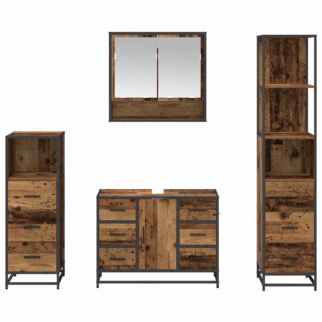 vidaXL Badezimmermöbel Set 4 pcs Altholz 80 x 33 x 60 cm Holzwerkstoff