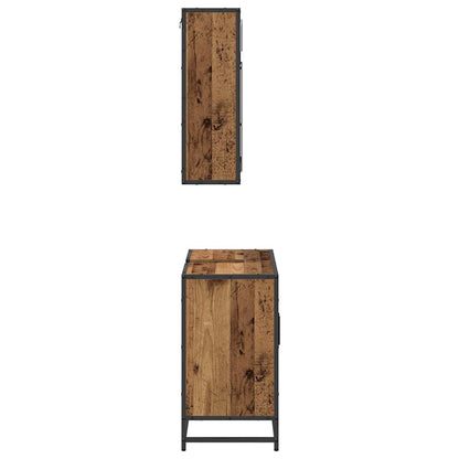 vidaXL Badezimmermöbel-Set mit Regal 2 pcs Altholz Holzwerkstoff