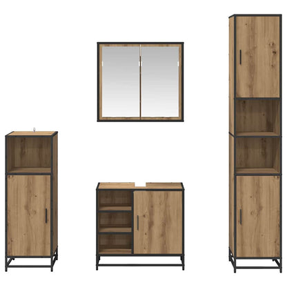 vidaXL Badezimmermöbel-Set mit Regal 4 pcs Artisan-Eiche Holzwerkstoff