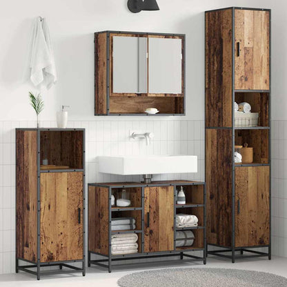 vidaXL Ensemble de meubles de salle de bain avec étagère 3 pcs Bois d'ingénierie en bois de récupération