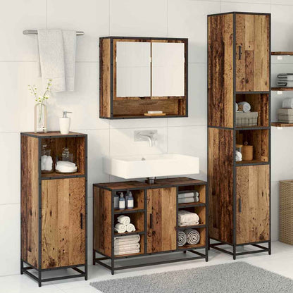 vidaXL Ensemble de meubles de salle de bain avec étagère 3 pcs Bois d'ingénierie en bois de récupération
