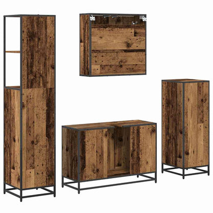 vidaXL Badezimmermöbel-Set mit Schubladen 4 pcs Altholz Holzwerkstoff