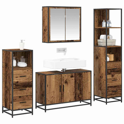 vidaXL Badezimmermöbel-Set mit Schubladen 4 pcs Altholz Holzwerkstoff