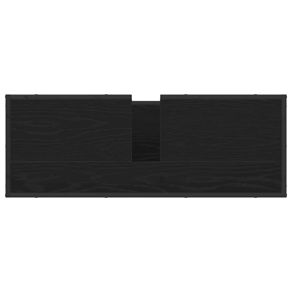 vidaXL Badezimmermöbel-Set 4 pcs Schwarz Eichen-Optik Holzwerkstoff