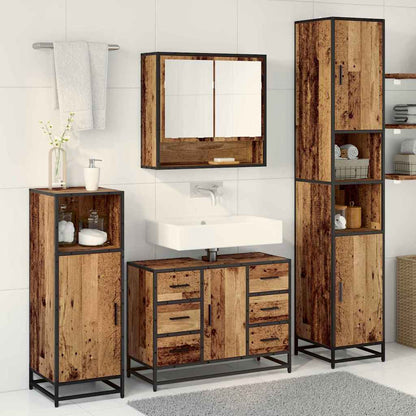 vidaXL Badezimmermöbel Set mit Tür 3 pcs Altholz 35 x 37,5 x 188,5 cm