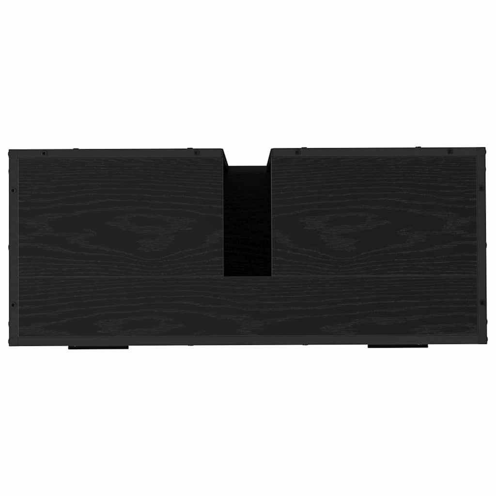 vidaXL Badezimmermöbel-Set 3 pcs Schwarz Eichen-Optik Holzwerkstoff