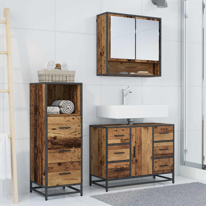 vidaXL Badezimmermöbel Set 3 pcs Altholz 80 x 33 x 60 cm Holzwerkstoff