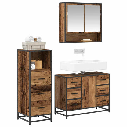vidaXL Badezimmermöbel Set 3 pcs Altholz 80 x 33 x 60 cm Holzwerkstoff