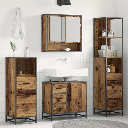 vidaXL Badezimmermöbel-Set mit Schubladen 4 pcs Altholz Holzwerkstoff