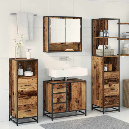 vidaXL Badezimmermöbel-Set mit Schubladen 4 pcs Altholz Holzwerkstoff