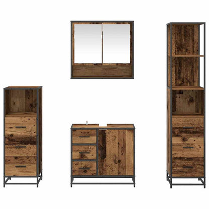 vidaXL Badezimmermöbel-Set mit Schubladen 4 pcs Altholz Holzwerkstoff
