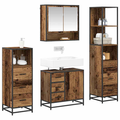 vidaXL Badezimmermöbel-Set mit Schubladen 4 pcs Altholz Holzwerkstoff