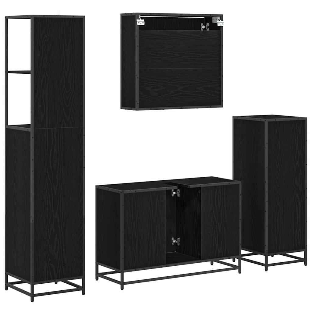 vidaXL Badezimmermöbel-Set mit Regal 3 pcs Artisan-Eiche Holzwerkstoff