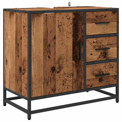 vidaXL Badezimmermöbel-Set mit Schubladen 2 pcs Altholz Holzwerkstoff