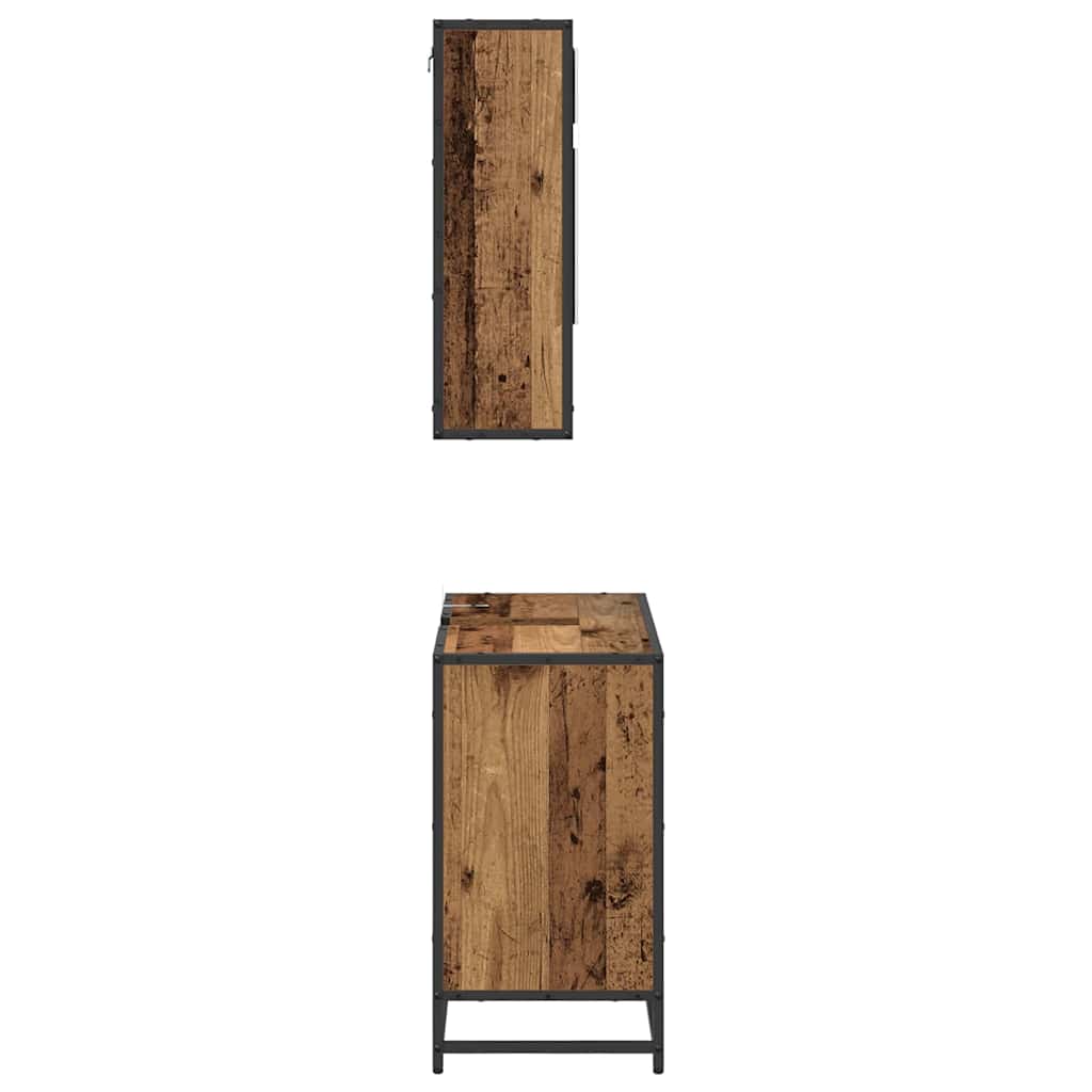 vidaXL Badezimmermöbel-Set mit Schubladen 2 pcs Altholz Holzwerkstoff