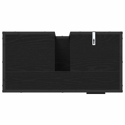 vidaXL Badezimmermöbel-Set 2 pcs Schwarz Eichen-Optik Holzwerkstoff
