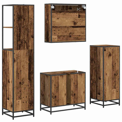 vidaXL Badezimmermöbel-Set mit Schubladen 4 pcs Altholz Holzwerkstoff