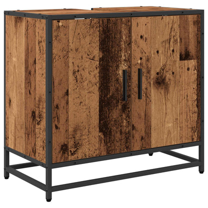 vidaXL Badezimmermöbel-Set mit Regal 3 pcs Altholz Holzwerkstoff