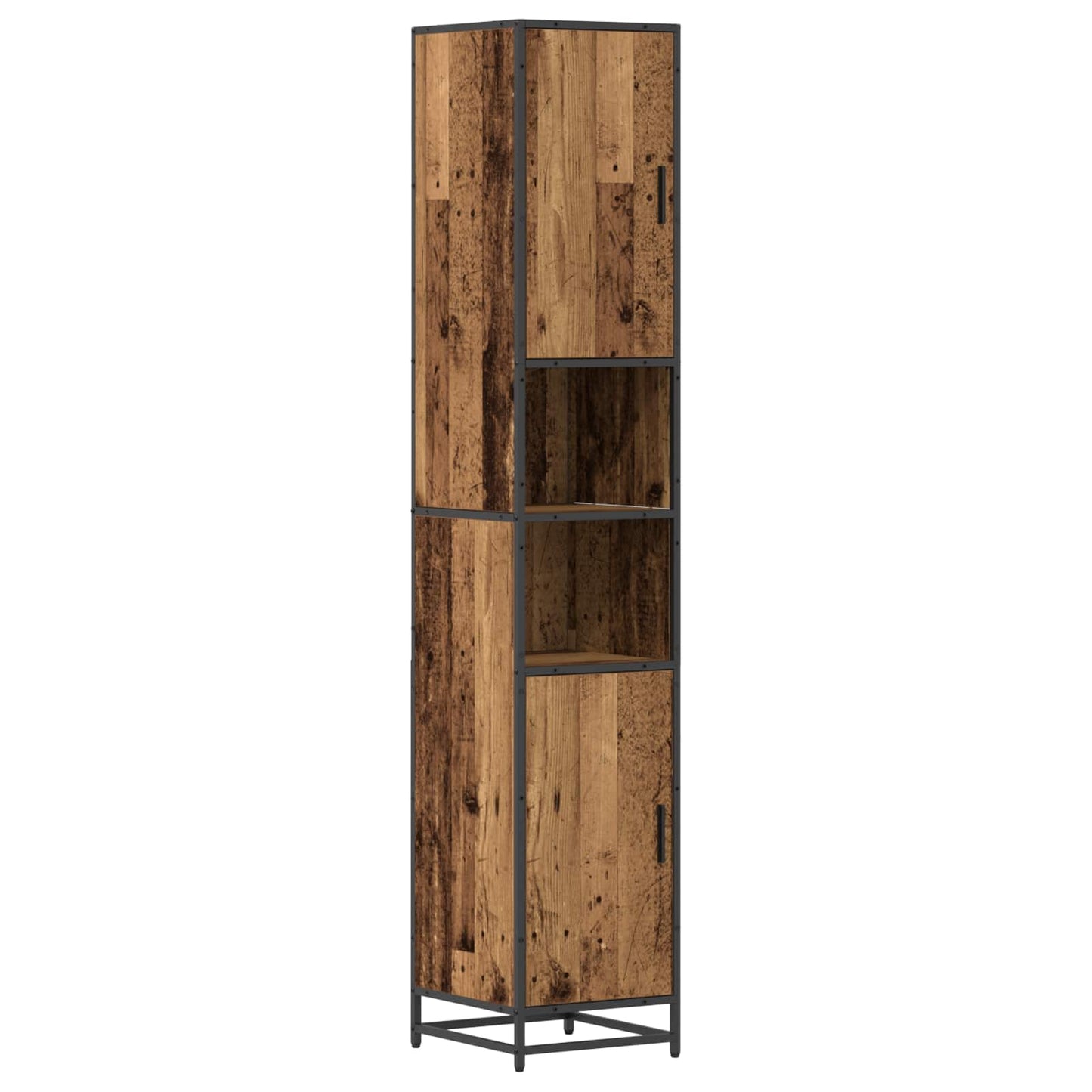 vidaXL Badezimmermöbel-Set mit Regal 3 pcs Altholz Holzwerkstoff