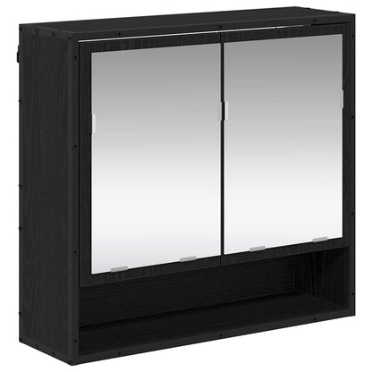 vidaXL Badezimmermöbel-Set 3 pcs Schwarz Eichen-Optik Holzwerkstoff