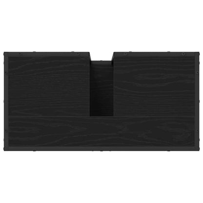 vidaXL Badezimmermöbel-Set 3 pcs Schwarz Eichen-Optik Holzwerkstoff