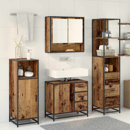 vidaXL Badezimmermöbel-Set mit Schubladen 3 pcs Altholz Holzwerkstoff