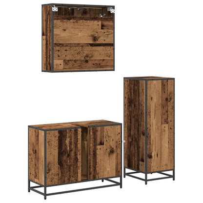 vidaXL Badezimmermöbel-Set mit Schubladen 3 pcs Altholz Holzwerkstoff