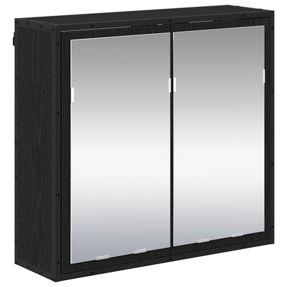 vidaXL Badezimmermöbel-Set 2 pcs Schwarz Eichen-Optik Holzwerkstoff