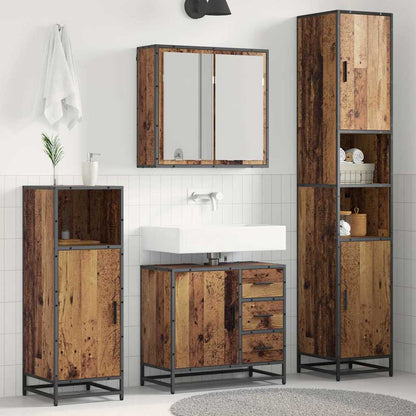 vidaXL Badezimmermöbel-Set mit Schubladen 3 pcs Altholz Holzwerkstoff