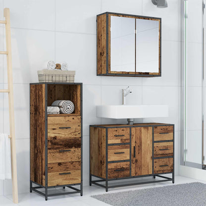 vidaXL Badezimmermöbel Set 3 pcs Altholz 80 x 33 x 60 cm Holzwerkstoff