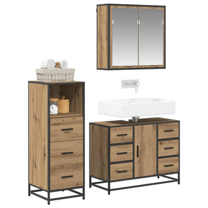 vidaXL Badezimmermöbel Set mit Tür 3 pcs Artisan-Eiche 80 x 33 x 60 cm