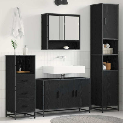 vidaXL Badezimmermöbel-Set mit Regal 3 pcs Altholz Holzwerkstoff