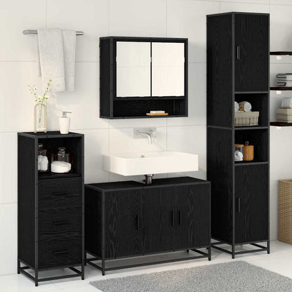 vidaXL Badezimmermöbel-Set mit Regal 3 pcs Altholz Holzwerkstoff