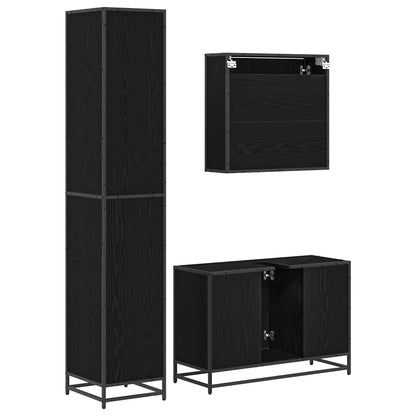 vidaXL Badezimmermöbel-Set mit Regal 3 pcs Altholz Holzwerkstoff