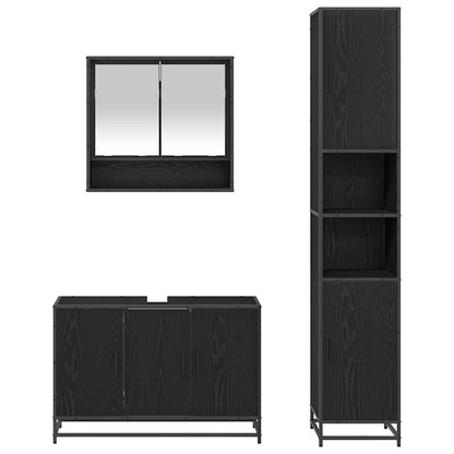 vidaXL Badezimmermöbel-Set mit Regal 3 pcs Altholz Holzwerkstoff