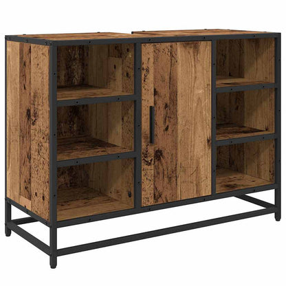 vidaXL Badezimmermöbel-Set mit Regal 3 pcs Altholz Holzwerkstoff