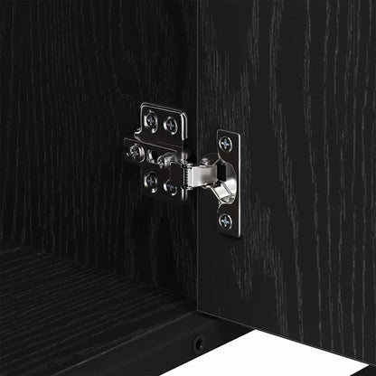 vidaXL Badezimmermöbel-Set 3 pcs Schwarz Eichen-Optik Holzwerkstoff